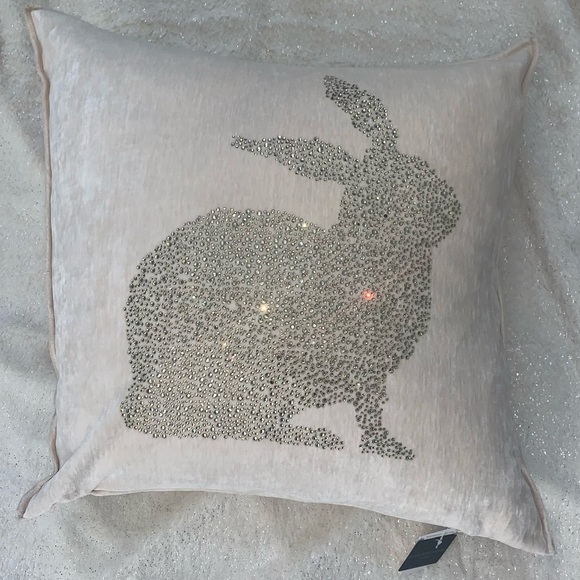 Magaschoni Other - Easter Bunny Rabbit Rhinestone Embellished Pillow